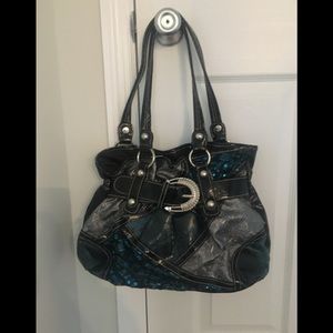 Black/teal purse with buckle-NWT